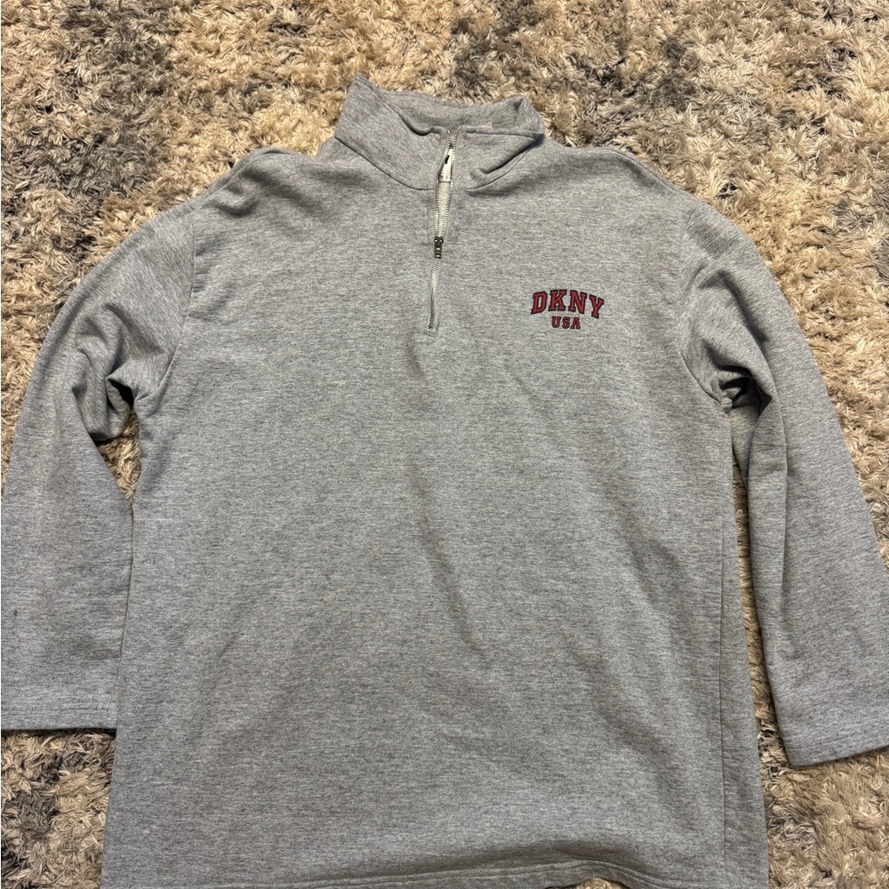 Gray DENY USA Quarter-Zip Pullover